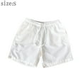 thumbnail image 2 of Pantalones cortos capri de verano para hombre, pantalones de playa holgados de moda, pantalones casuales grandes, pantalones cortos de color sólido (blanco), 2 of 6