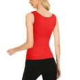 thumbnail image 3 of DuoJiaJ Thermal Shirts For Women With Built In Bra V Neck Tops Sleeveless Vest Lined Underwear Thermal Tank Tops Winter Top Warm Underwear For Women Red XL, 3 of 4