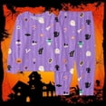 thumbnail image 2 of CUZIBR Girls Halloween Pajamas Outfits Sets Colorful Cartoon Ghost Star Cartoon Print Long Sleeve Crew Neck Top Pants Comfortable Casual Loungewear Kids Homewear,K-Purple,3Y, 2 of 4