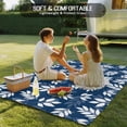 thumbnail image 4 of Blue Leaves Outdoor Rug 3x5 Ft - Reversible Patio Rug Outdoor Camping Rugs, Farmhouse Pastoral Spring Leaf Branch Washable Indoor Outdoor Area Rugs, Non-Slip Outdoor Carpet Runner for Deck/Porch, 4 of 8