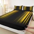 thumbnail image 3 of Homewish Neon Stripe Twin Sheet Sets,Modern Geometric Print Twin Fitted Sheet,Yellow Black Flat Sheet For Girls Boys,Ultra Soft Home Decor,3-Piece, 3 of 7