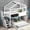 White, variant on Gray Twin over Full Bunk Bed with Storage | Meets Bedroom Storage and Sleep Needs | Ensures a Reliable and Enjoyable Experience