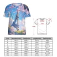 thumbnail image 2 of Blossoming Paris Eiffel Tower Women's Short Sleeve T-Shirt Crew Neck Casual Summer Trendy Loose Fit Tops, 2 of 6