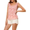 thumbnail image 5 of INSPIRE CHIC Women's Summer Floral Blouse Bow Tie Decor Casual Tank Tops M Pink, 5 of 8