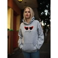 thumbnail image 2 of Retro Red Heart Sunglasses Hoodie Women -Image by Shutterstock, Female x-Large, 2 of 4