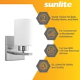 thumbnail image 4 of Sunlite Modern Vanity Light Fixture, Cylinder-Shaped Frosted Glass Shade, Medium Base (E26) Socket, Standard A19 (100W Max), Brushed Nickel, 4 of 5