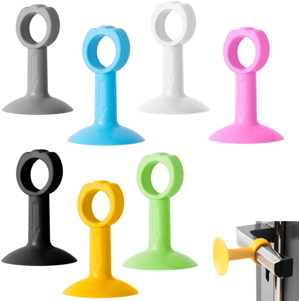 Silicone Door Knob Protectors - 8-Pack With Suction Cups For Wall Protection