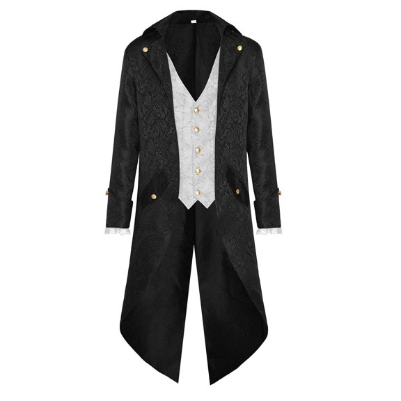 Men Winter Warm Vintage Tailcoat Jacket Overcoat Outwear Buttons Coat