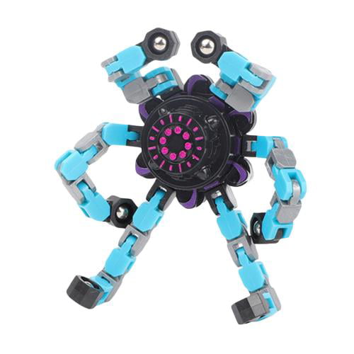 Sunisery 6Pcs Deformable Fidget Spinner Robot Toys, Deformable Fidget  Spinner Fingertip Gyro, DIY Chain Fidget Toys Robot Spinner 