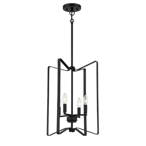 4 Light Foyer in Transitional Style-19 inches Tall and 15 Inche Wide-Flat Black Finish Bailey Street Home 139-Bel-4652581