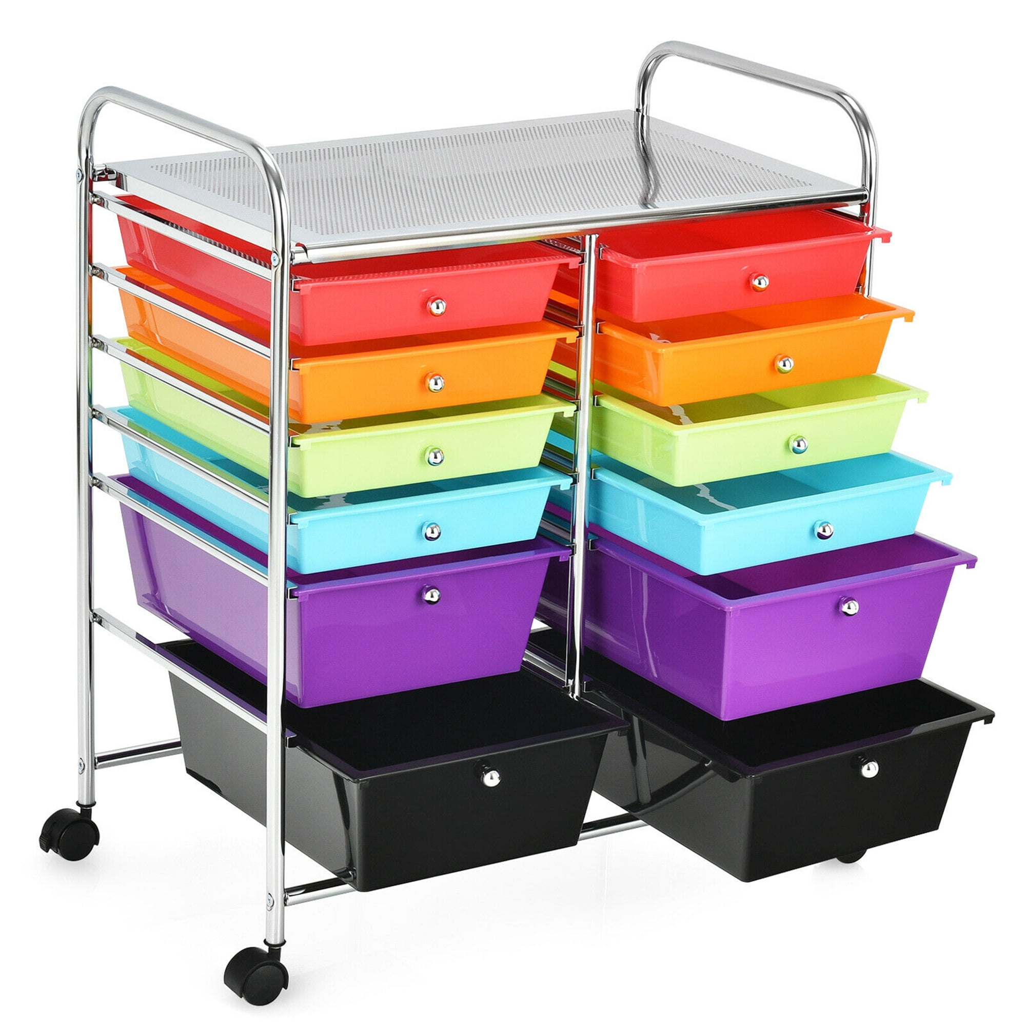 Gymax 12 Storage Drawer Studio Organizer Bins Rolling Cart