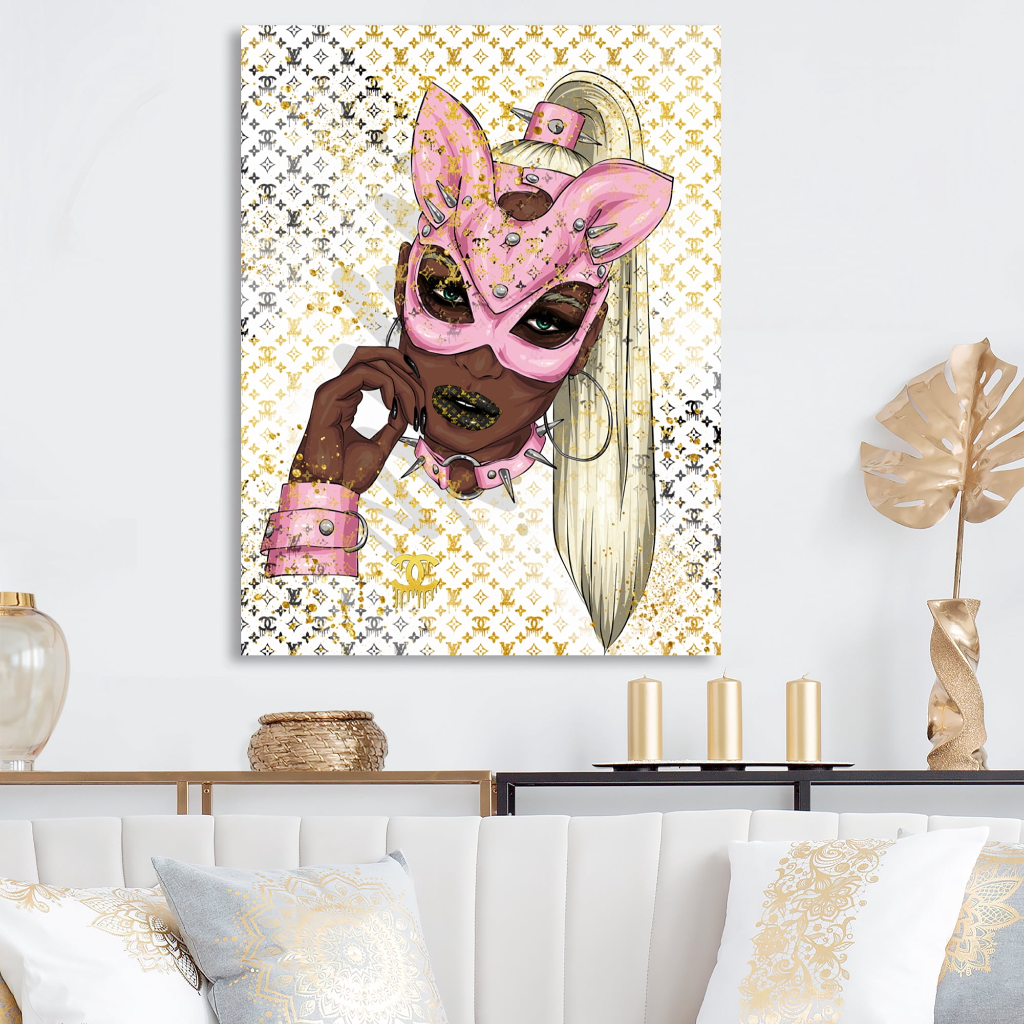 Designart High End Cat Woman II Canvas Wall Art