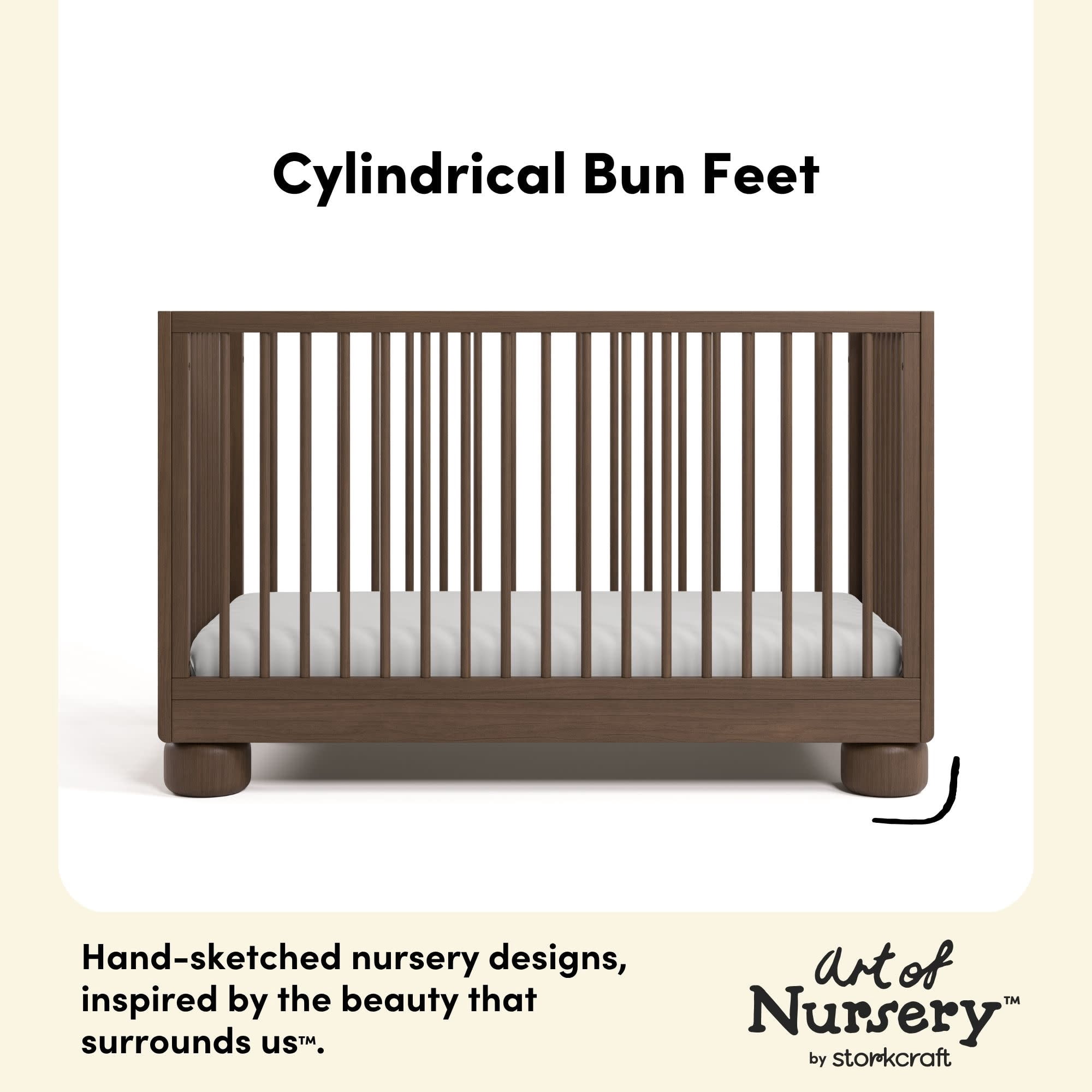 Storkcraft Sorrento 3-in-1 Convertible Crib with Bonus Toddler Guardrail - Hazelnut