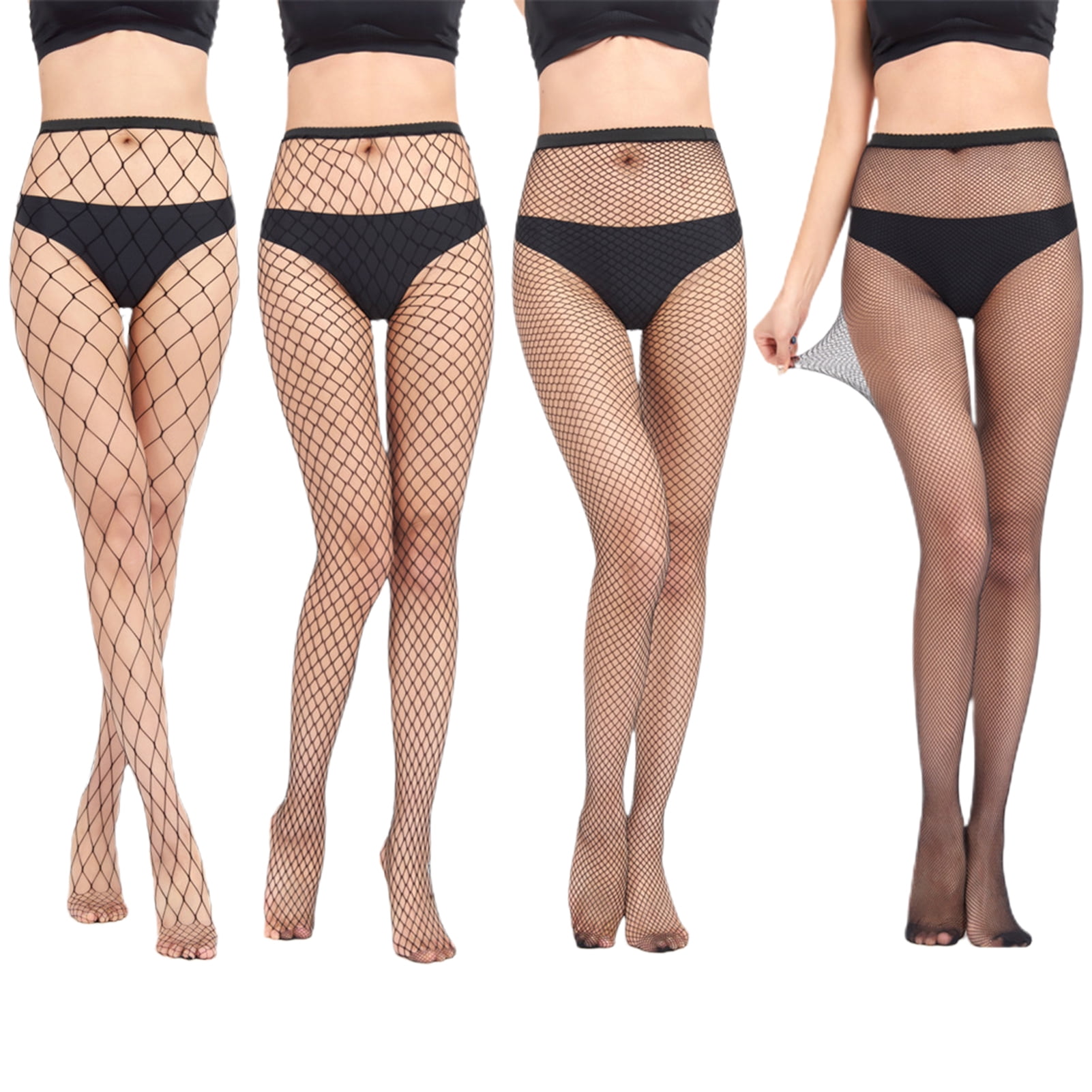 Lubelski 1 Set Soft Fishnet Stockings Figure Flattering Nylon High Waist Slim Fish Net Pantyhose for Home Walmart Canada