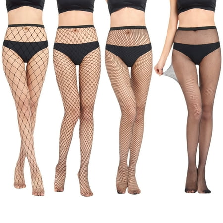 

GROFRY High Waist 1 Set Fishnet Stockings Figure Flattering Nylon High Waist Slim Fish Net Pantyhose for Home
