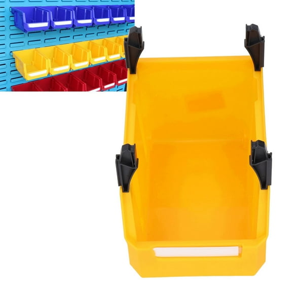 Parts Storage Bin, Front Opening Storage Bin Thickened Plastic Large Opening Organizer Back Hanging Stackable Shop Tool Bin 200x130x110mm