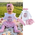 thumbnail image 2 of My First Easter Baby Girl Outfit Easter Baby Girl Outfit Romper Floral Tutu Skirt with Headband Girl Baby Dress, 2 of 8