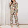 thumbnail image 2 of Sigee Colorful Chili for Women’s Pajama Sets Long-Sleeved Pjs Sets for Women 2 piece Sleepwear-X-Large, 2 of 7