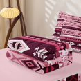 thumbnail image 5 of Erosebridal Rustic Aztec Theme Zipper Full Size Comforter Sets with Fitted Sheet and 2 Pillowcases,Tribal Geometric Pattern Zipper Bedding Set For Boys,Pink Reversible,4 Pieces, 5 of 7