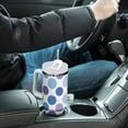 thumbnail image 6 of JSTEL Blue & Purple Polka Dots 40 oz Tumbler Stainless Steel Water Bottle Vacuum Insulated Cup with Straw Lid & Handle For Travel Car Cup Holder, 6 of 8