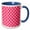Blue/White, variant on 3drose, Pink and White Polka Dot Print, 11oz Two-tone Red Mug