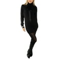thumbnail image 4 of Jess by Meiko Women's Dress Long Sleeves Turtleneck Cable Knit Sweater Dress L Black, 4 of 8