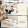 thumbnail image 5 of 2-in-1 Convertible Folding Sofa Bed, Sleeper Sofa with Pillow, Teddy Fabric High-Density Foam Floor Mattress Sleeper for Living Room, Guest Use, Office, Apartment, No Assembly Required (Beige), 5 of 6