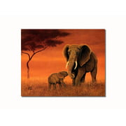 Art Print Designs - "African Elephant Family Animal Wildlife" Beautiful Color Wall Picture (Un-Framed) Style Size 8x10