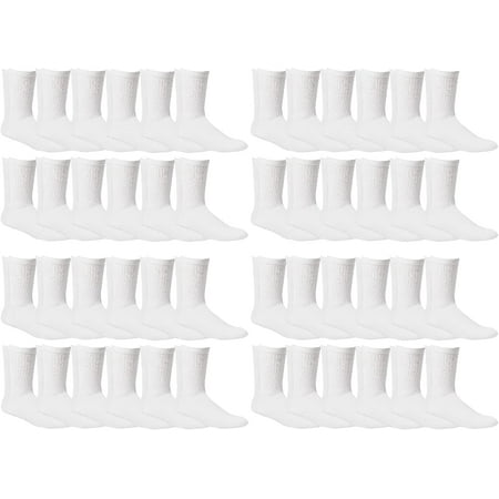 

SOCKS NBULK Children & Kids Wholesale Bulk Sports Crew Athletic Case Pack Socks (48 Pairs White Kids 6-8 (Shoe size 4-7.5))