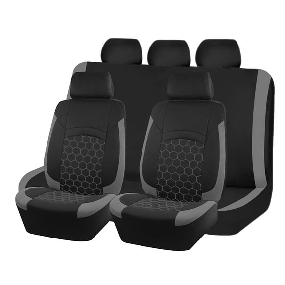 Autoking Cover Universal Car Seat Covers Polygon Embroidery Seat Cover Fit For Most Car Gray