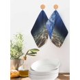 thumbnail image 2 of Navy Blue Ocean Waves Kitchen Dish Towels for Drying Dishes Set of 2, Summer Beach Coastal Abstract Waffle Weave Microfiber Hand Tea Bathroom Towels Quick Dry & Absorbent Towel 12x12, 2 of 7
