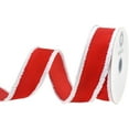 thumbnail image 2 of Homeford Christmas Velvet Fuzzy Edge Wired Ribbon, Red, 1-1/2-inch, 10-yard, 2 of 4