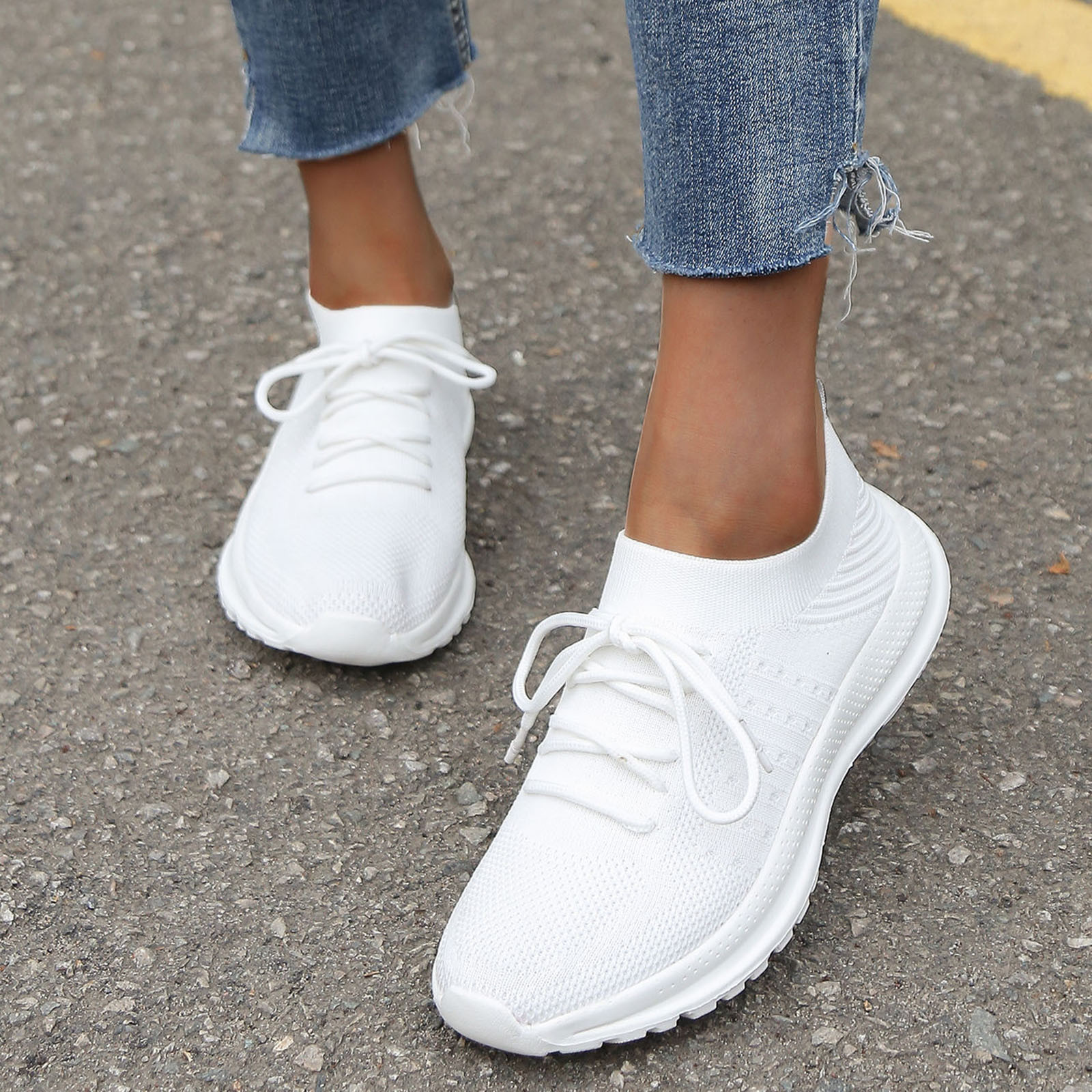 white slip on trainers ladies