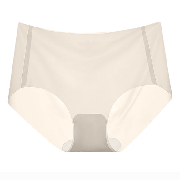 JUSLIO Womens Underwear Breathable Briefs No Show Underwear Comfortable Soft Panties Beige L