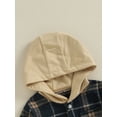 thumbnail image 5 of Liacowi Infant Boys Hoodie Baby Boys Sweatshirts Long Sleeve Plaid Sweatshirt Toddler Fall Casual Pullovers Tops with Pocket 6M-4T, 5 of 9