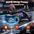 thumbnail image 2 of Joyracer 24V Go Kart for Kids 6-12, 2x400W Motors Electric Drift Car with Adjustable Length, 360° Drift Mode, 6.5 MPH High Speed Racing Car, Bluetooth Music,Silver Gray, 2 of 9