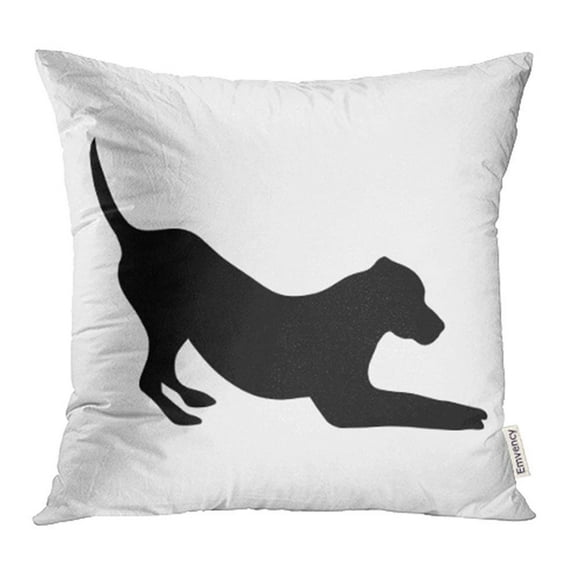 BSDHOME Labrador Silhouette of Dog on White Black Adopt Animal Canine Cute Domestic Friend Pillowcase Cushion Cover 20x20 inch