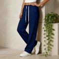 thumbnail image 4 of Wide Leg Sweatpants Women 2026 Fall Clothes Stretchy Baggy Wide Leg Streetwear Casual Lounge Travel Track Pants Navy XL, 4 of 5