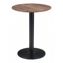 Walnut and Black Pedestal Bistro Table