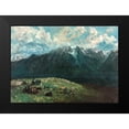 thumbnail image 2 of Courbet, Gustave 14x11 Black Modern Framed Museum Art Print Titled - Panoramic View of the Alps, Les Dents du Midi, 2 of 5
