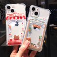thumbnail image 3 of Funda de teléfono con tarjetero transparente a prueba de golpes, bonita Cartera de oso de dibujos animados para iPhone 14 Pro Max 13 12 11 X XR XS 7 8 Plus, 3 of 4