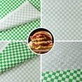 thumbnail image 3 of 200 Sheets Checkered Dry Paper Sheets, Paper Liners for Plasic Food Basket, Special for Wrapping Breadgreen38*28cm, 3 of 5