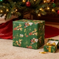 Fmbmuo Green Christmas Wrapping Paper Heavyweight Santa Claus 1 Rolls Gift Wrapping, Farmhouse 500x50 CM Wrapping Paper for Christmas Eve Box