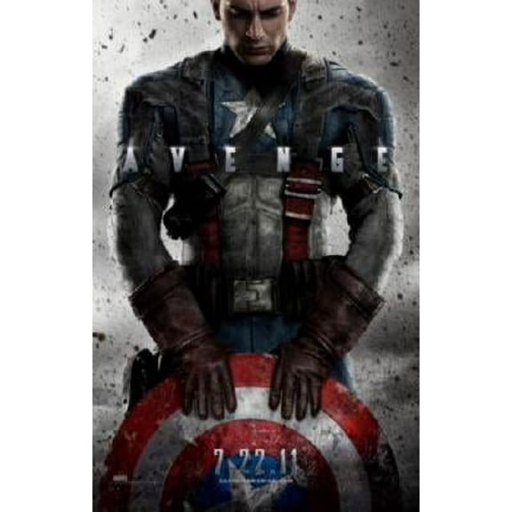 Captain America Movie Poster Avenge Metal Poster 8In x 12In Metal Print 8x12 Square Adults Metal Wall Art