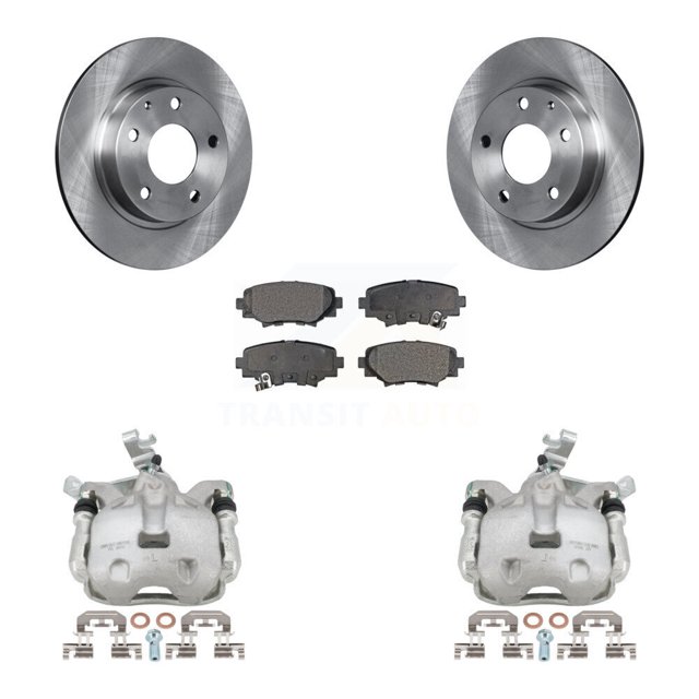 Transit Auto Rear Brake Caliper Rotor & Semi-Metallic Pad Kit for Car Mazda 3 Sport with 280mm Diameter Front 295mm Vehicles Manufactured In Japan 2.5L/2.0L KC8-100369P