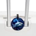 thumbnail image 3 of Starry Shark Set of 2pcs PU Leather Round Suitcase Tags with Privacy Cover and Name ID Tag - Ideal for Travel Luggage, Handbags, Backpacks, School Bags, 3 of 6