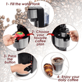 thumbnail image 4 of Black Single Serve Coffee Brewer Pods Compatible & Ground, 30 oz Compact Coffee Maker Single Serve With 5 Brew Sizes Up To 14 Oz, Fits Travel Mug, Adjustable Drip Tray, 4 of 6