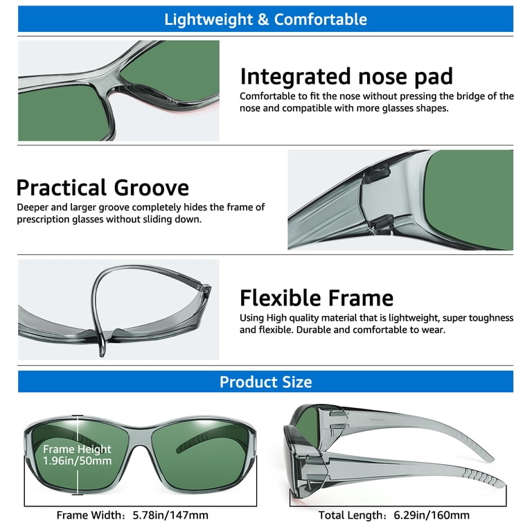 TINHAO Polarized Wrap-Around Fit-Over Sunglasses photo 5