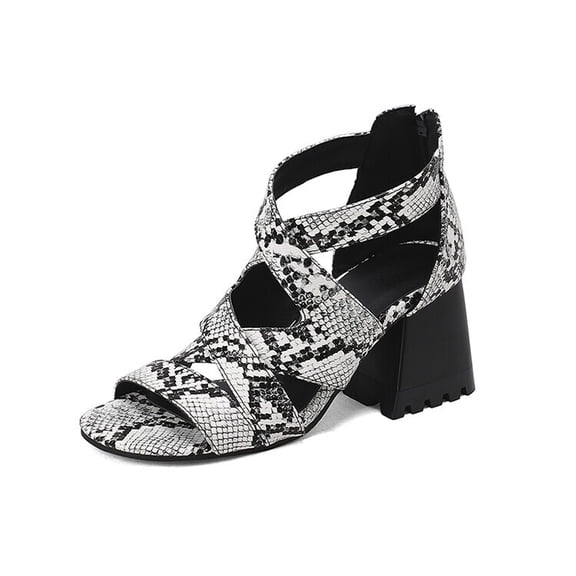 SACFOF Stylish Peep Toe Block Chunky Heel Sandals Women d’Orsay Hollow-Out Heeled Booties Party Dating Shopping Vacation