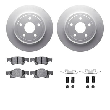 Dynamic Friction Company Rear Geospec Brake Rotors with Ultimate Duty Performance Brake Pads includes Hardware 4412-42005